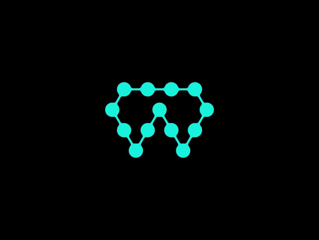 This is a modern and abstract logo featuring a dental-themed design. The logo is composed of connected dots that form the shape of a tooth, representing a digital network or scientific structure. vector