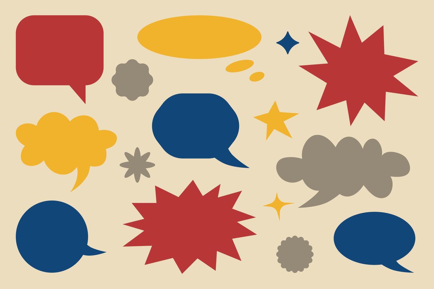 Colorful Speech Bubble Set Illustration. Variety of colorful speech bubbles in different shapes and sizes. vector