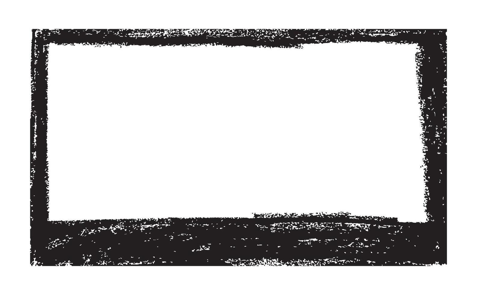 Grunge textured frame for photos or backgrounds. A distressed rectangular border with a hand-drawn scribble effect. vector