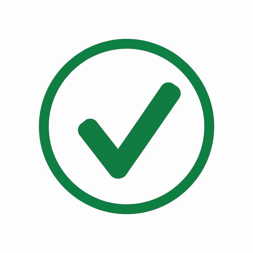 Green Check Mark In A Circle A Symbol Of Approval Confirmation Or Agreement Indicating Success Or Completion Of A Task Or Goal vector