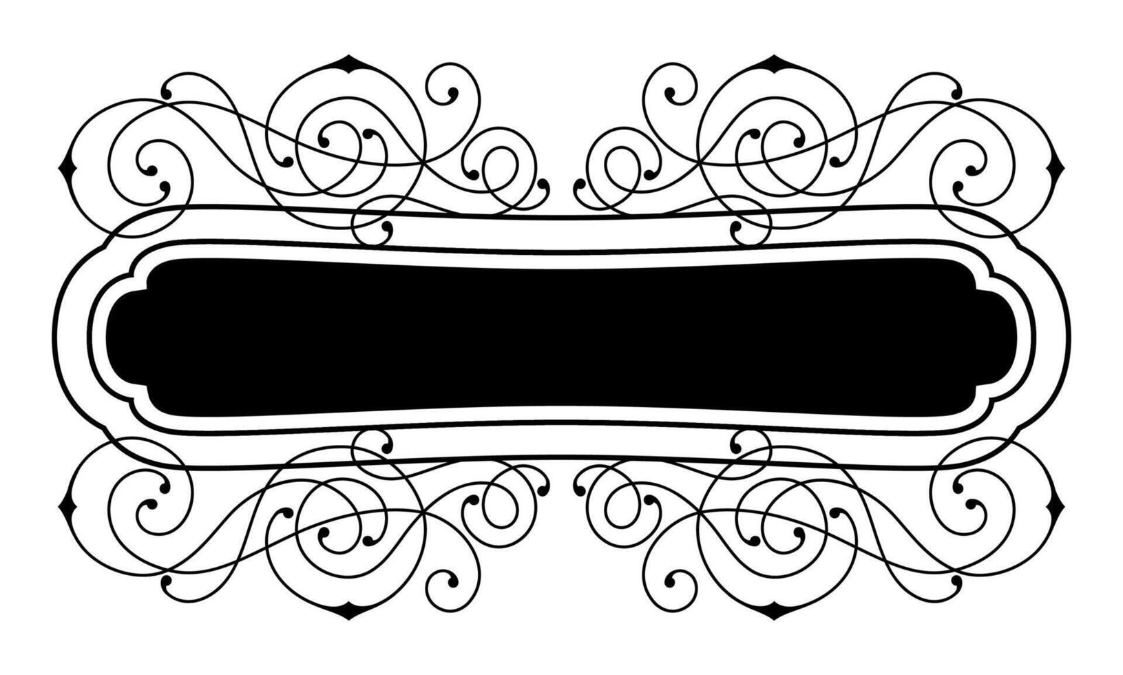 Line curl retro frame. Modern decorative linear background. vector