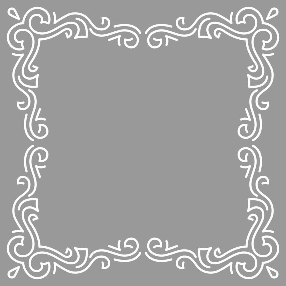 Line curl vintage retro frame. Modern decorative linear background. vector