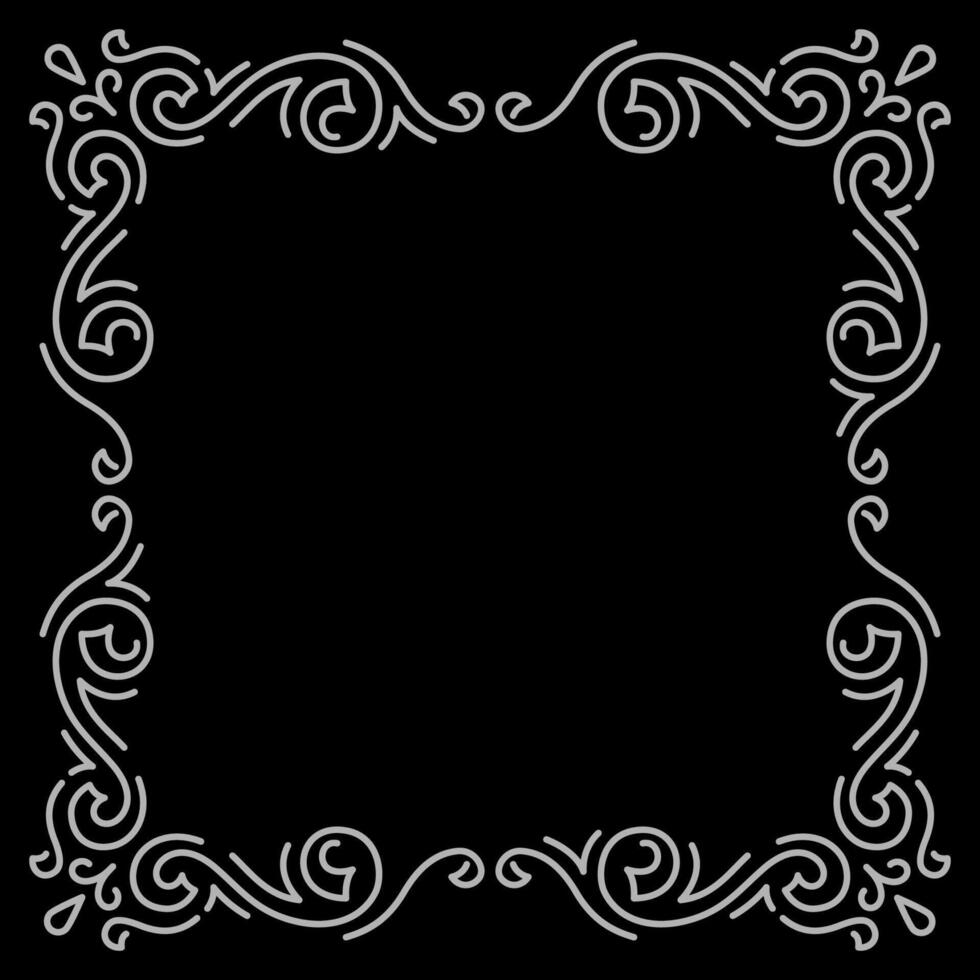 Line curl frame. Decorative linear background. vector