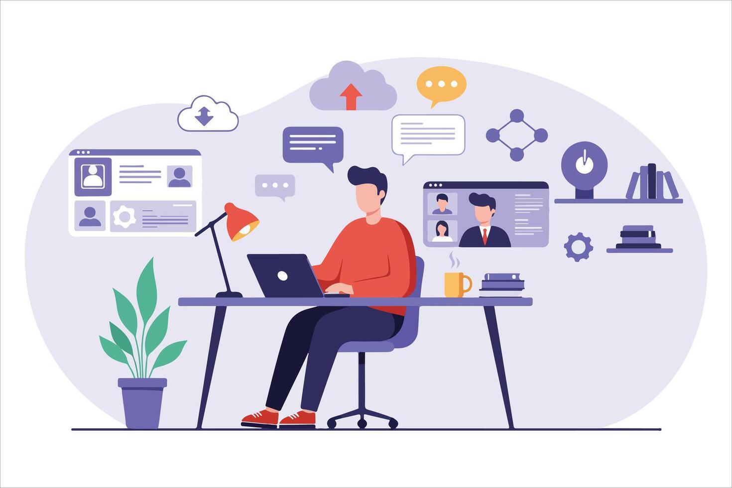 programador codificación en ordenador portátil vector