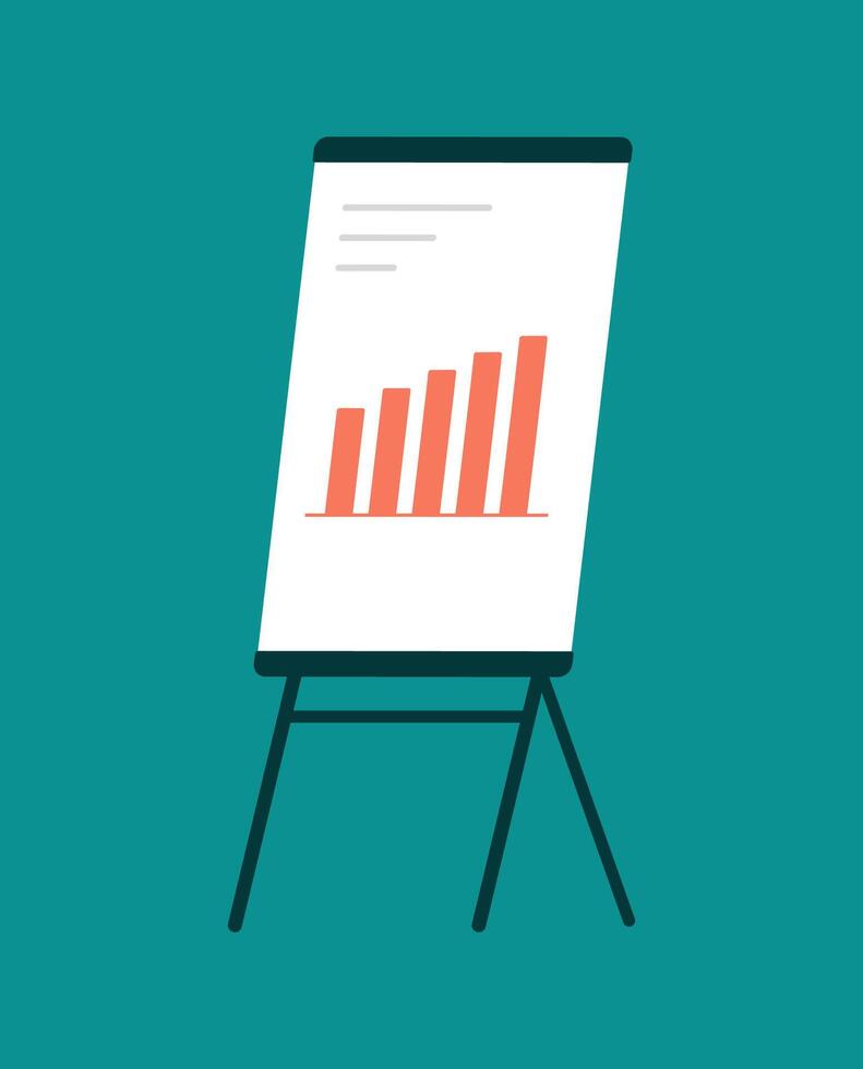 Modern bar chart on presentation board showing business growth and success vector