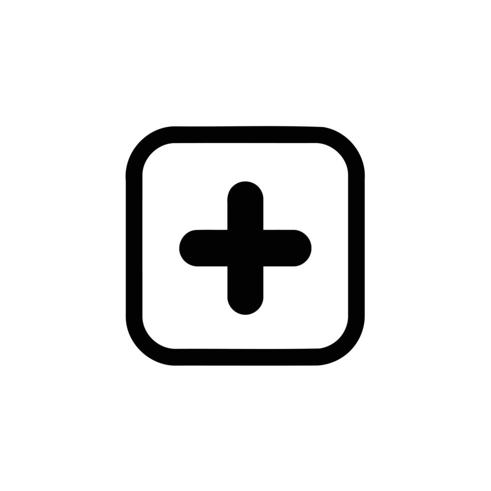 Add Icon Plus Sign in Square Button vector