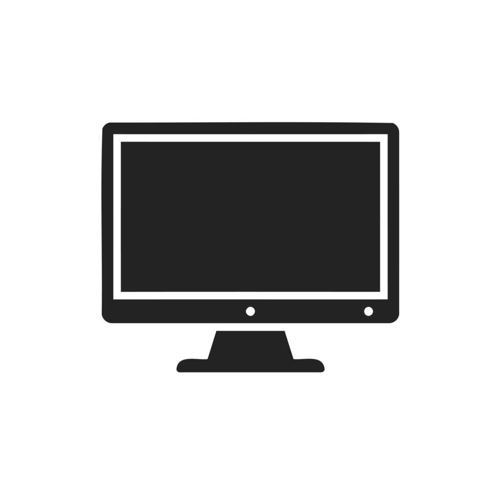 sencillo computadora monitor icono diseño vector