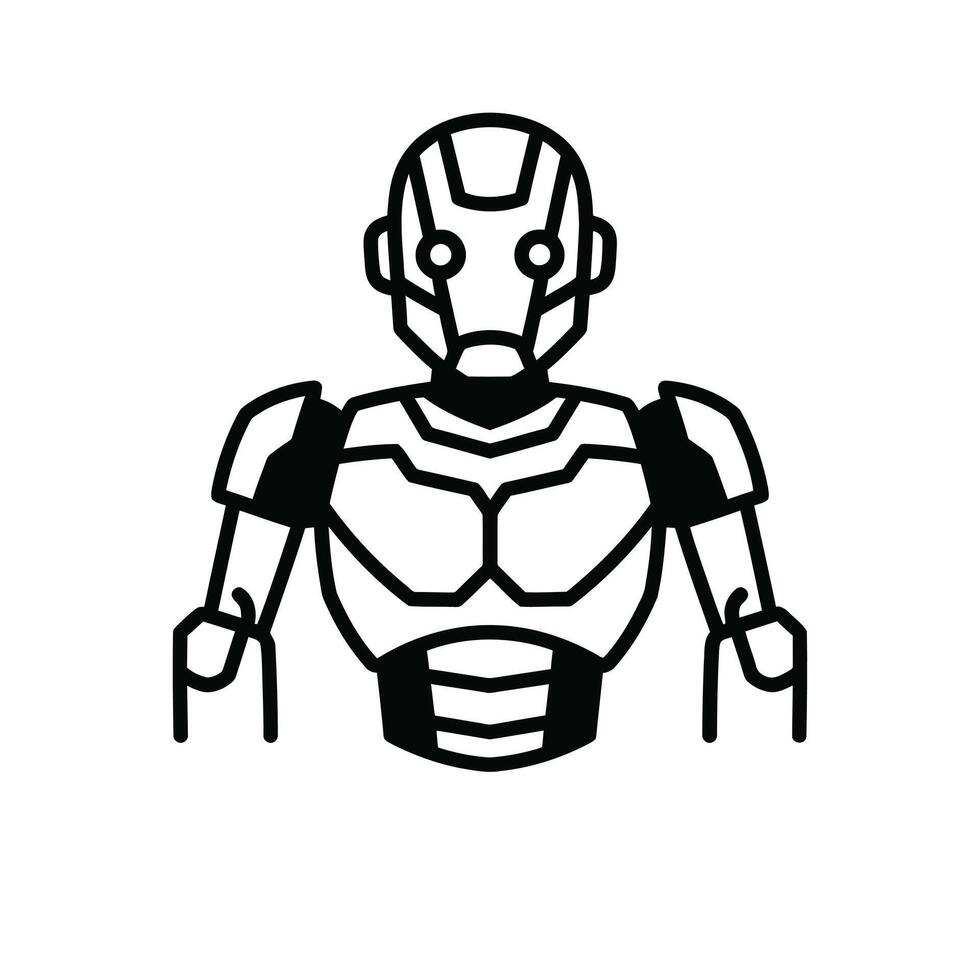 Robust Robot Futuristic AI Design vector