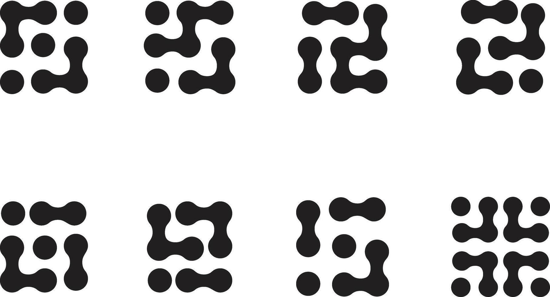 Abstract Metaball Blob Shapes Set - Connected Organic Geometric Patterns vector