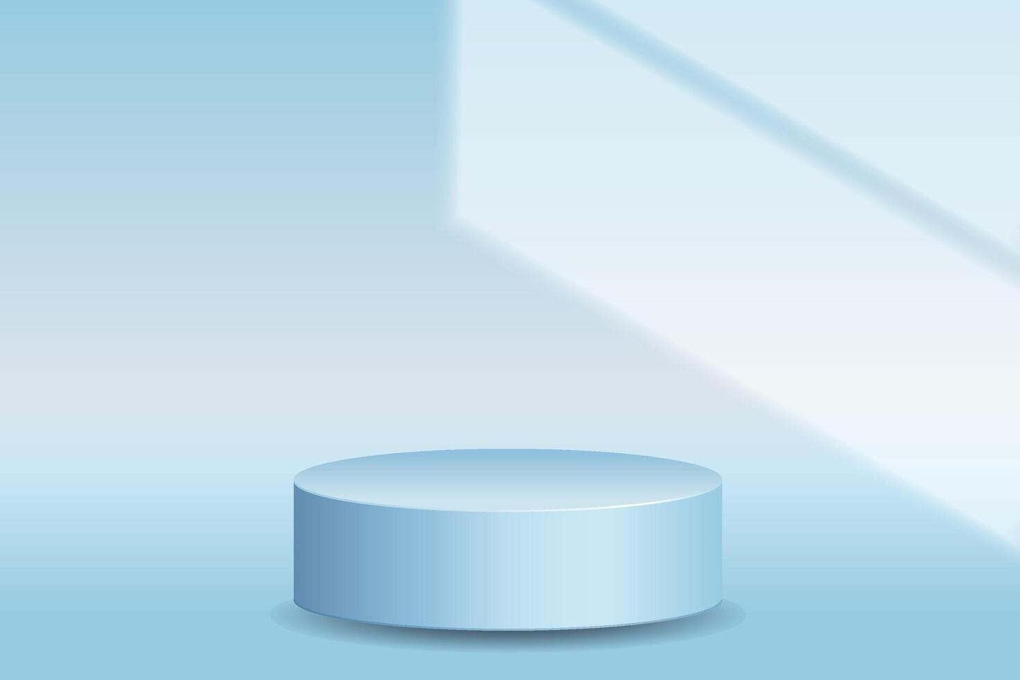Futuristic 3D Blue Podium with light window shadow on backgound, Perfect for Technology Concept, Product Display, Mockup, Showroom Showcase, and Modern Design Scene vector