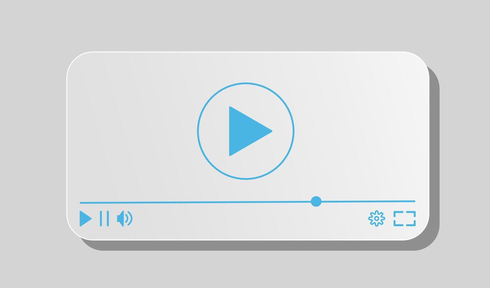 Elegant media player layout with sharp buttons and clean progress bar. A flexible UI design suitable for creative mockups, mobile apps, websites, and easy integration into any project. vector