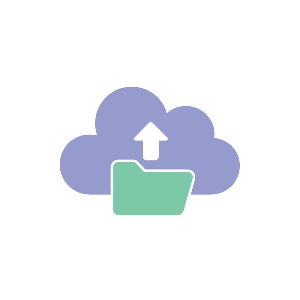 Cloud Storage Upload Icon Illustration for Data Transfer and Digital Security vector