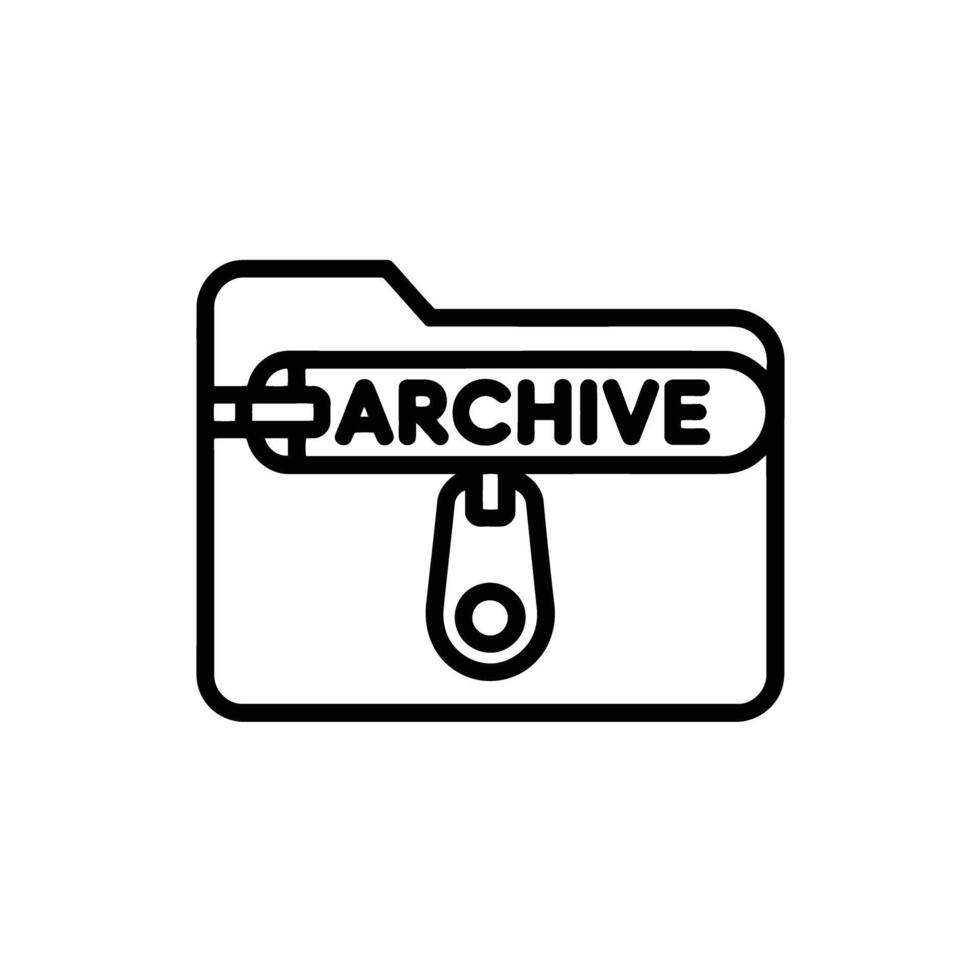 Archive Folder Icon Representing Data Compression and Storage Solutions Illustration vector