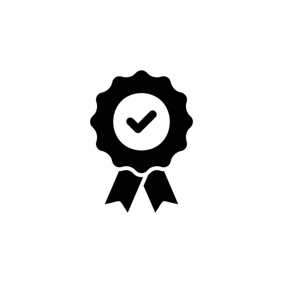 Checklist badge icon. Simple solid style. Certificate or certification approval, award, guarantee, first, check, label, achievement concept. Silhouette, glyph symbol. Isolated design vector