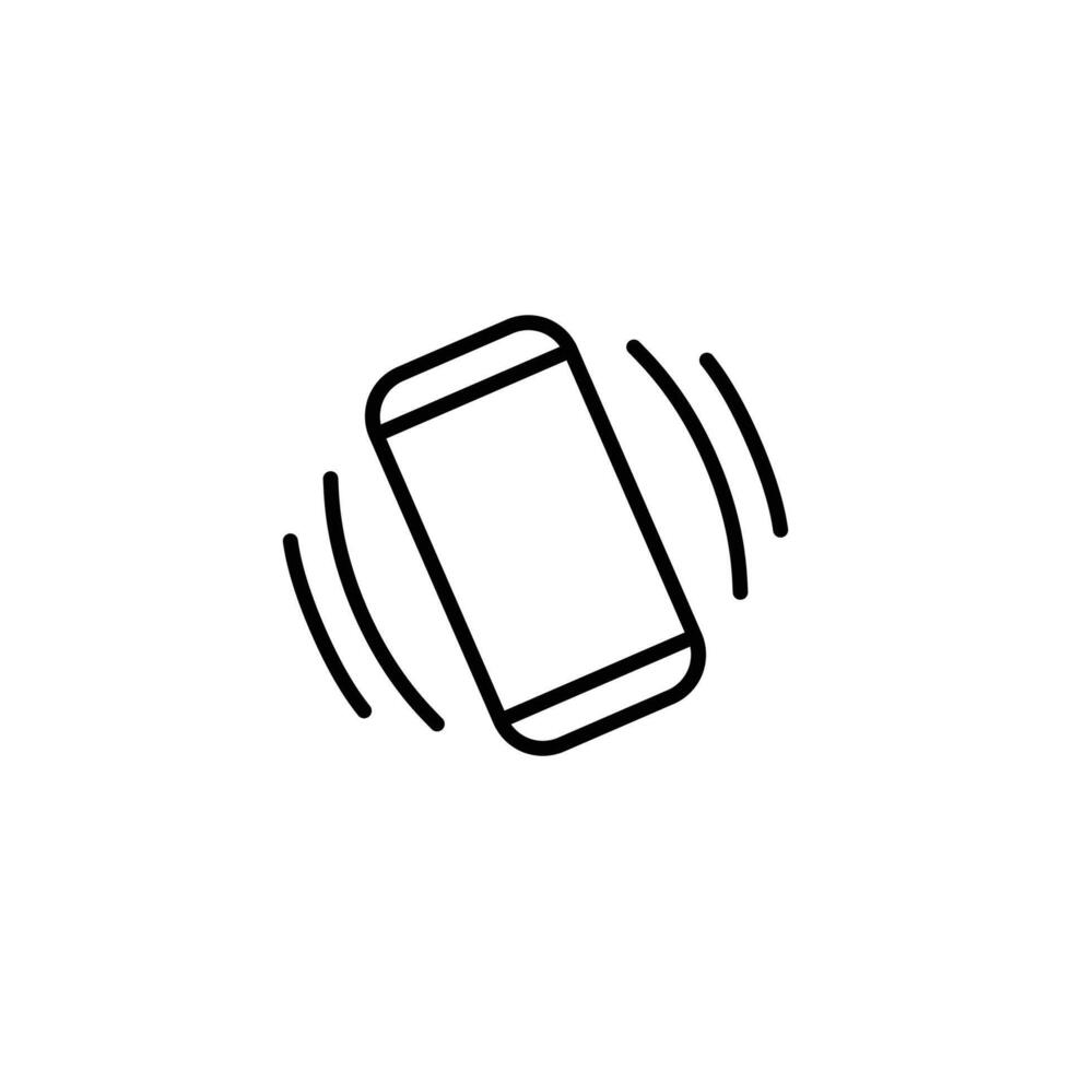 Vibration mode icon. Simple outline style. Phone vibrating sign, cell, cellphone, call, ring, vibrate, smart, sound, telephone, technology concept. Thin line symbol. Isolated design vector