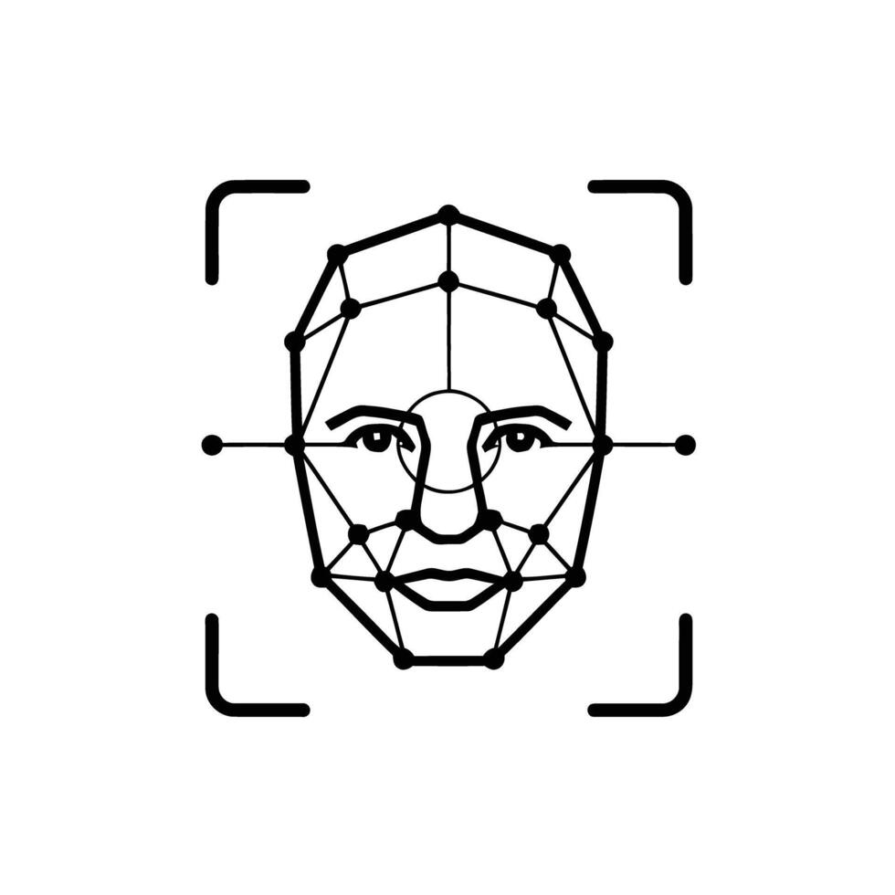 Face Recognition Technology Facial Authentication Biometric Identification Security System Modern Digital Future vector