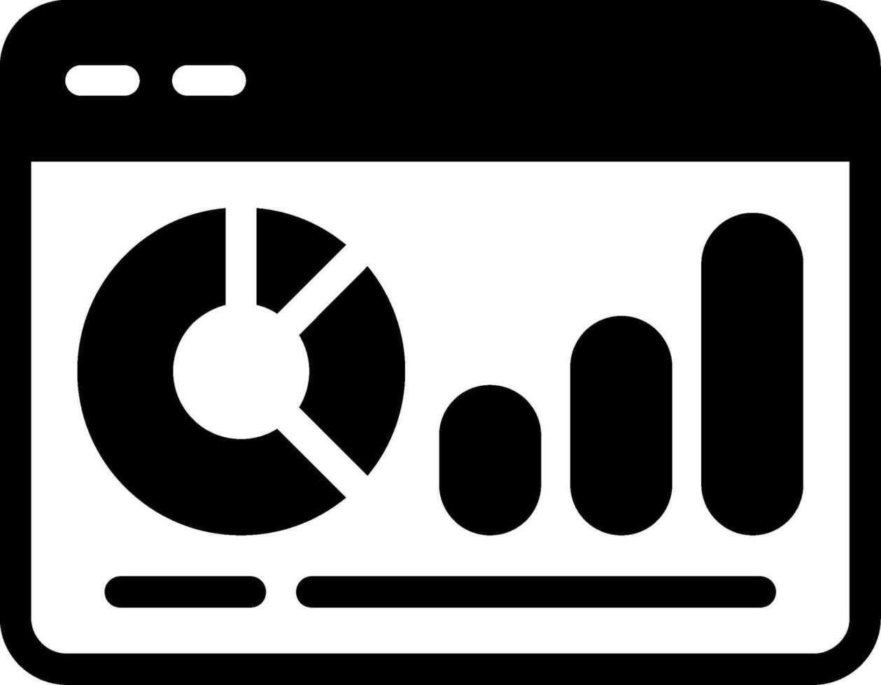 Web Analytics Glyph Style Icon Design vector