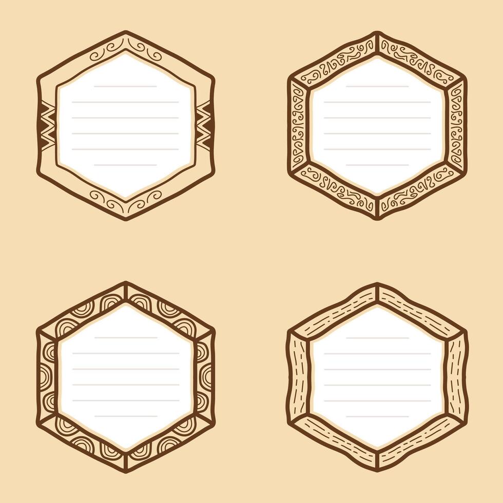 Decorative hexagonal frames illustration vector