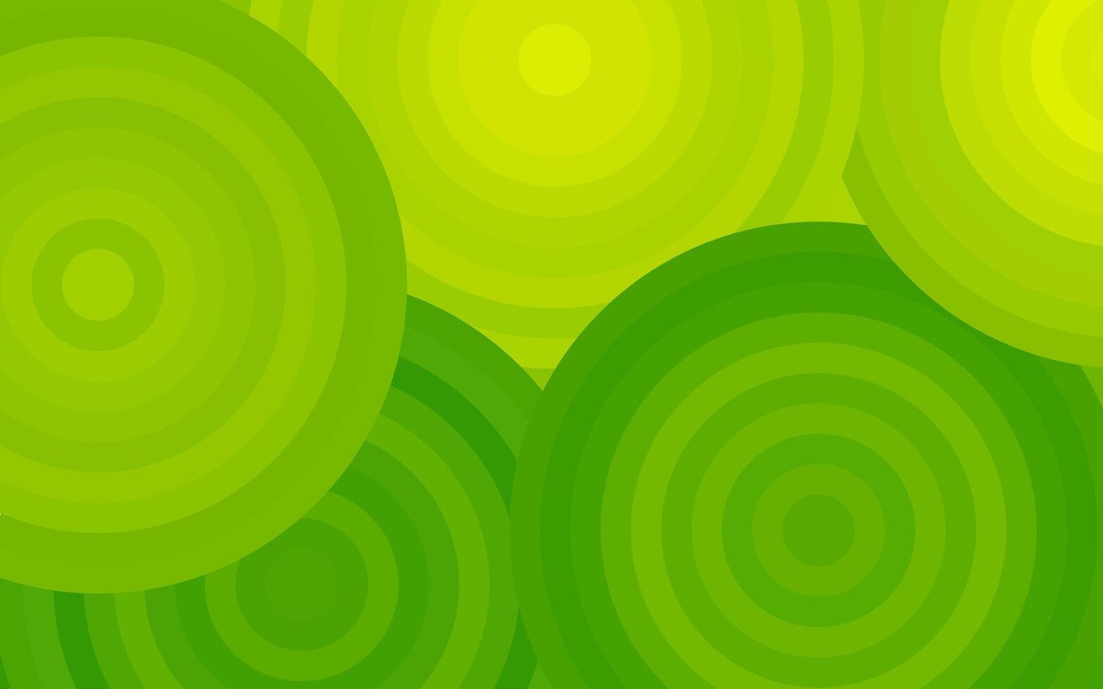 Concentric circles in shades of green, abstract composition background. Gradient green circle background. vector