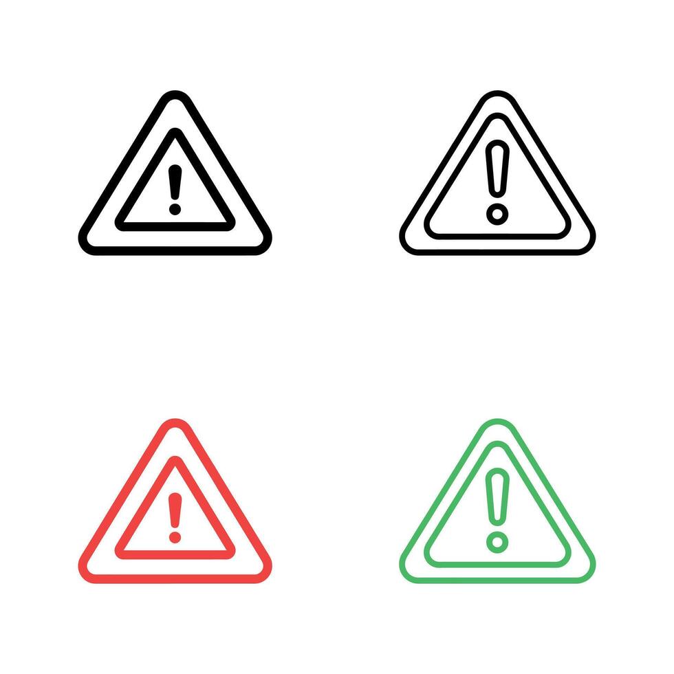 Warning triangle icon set vector