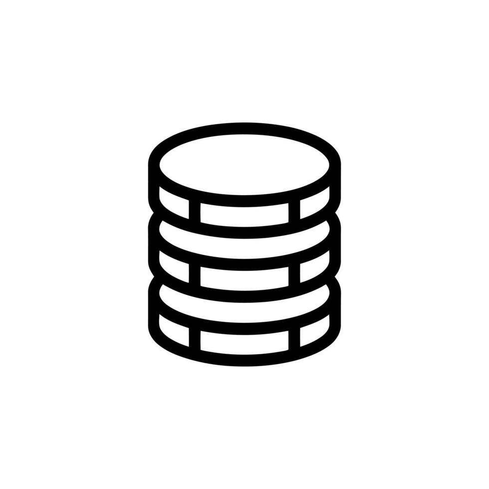 Stack of three server database icon isolated on white background for designs vector