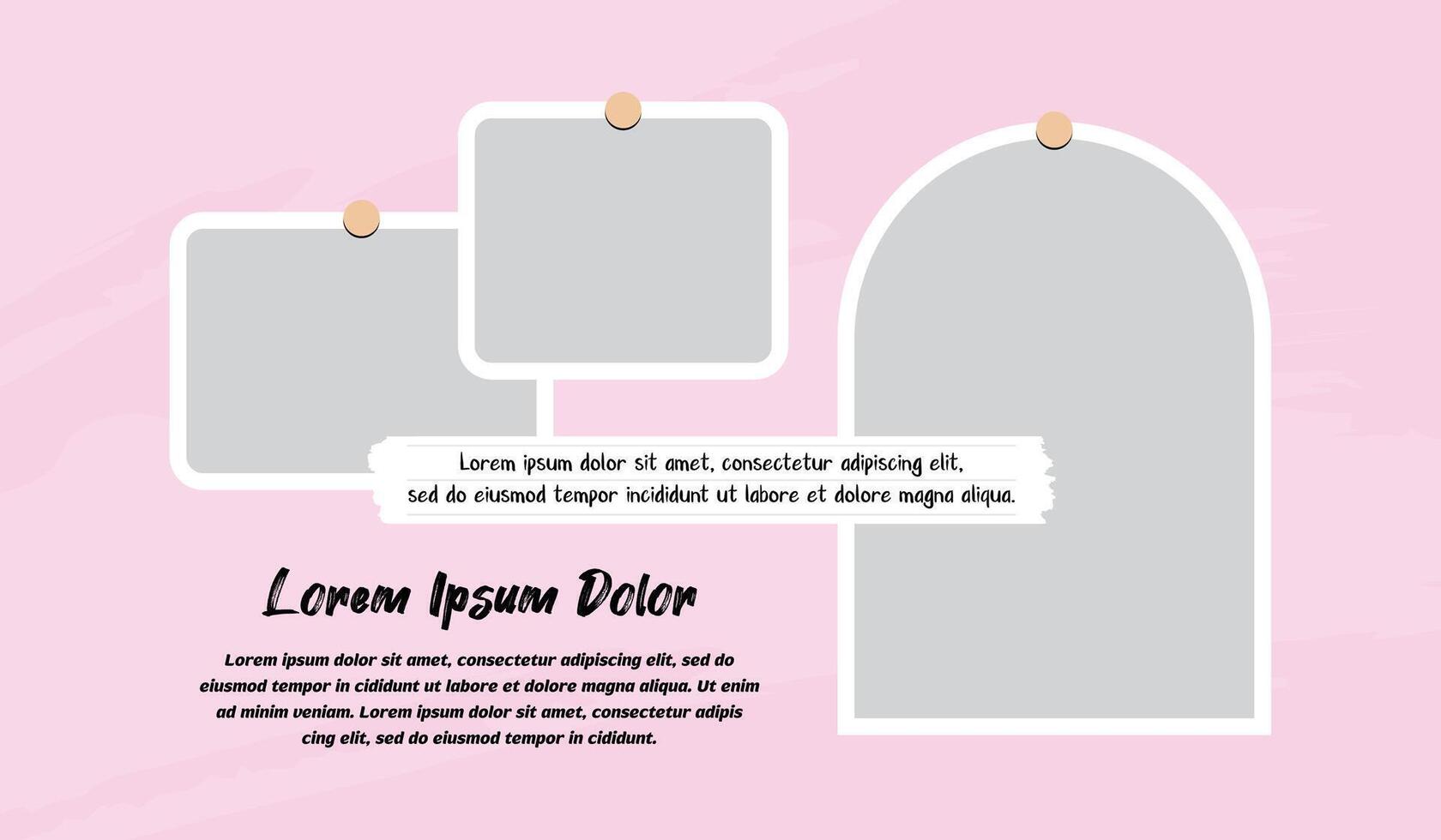 photo frames set text space design template vector