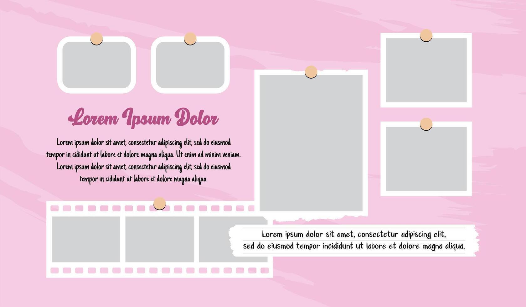 frame Picture comics page grid layout abstract photo frames and digital photo wall template vector