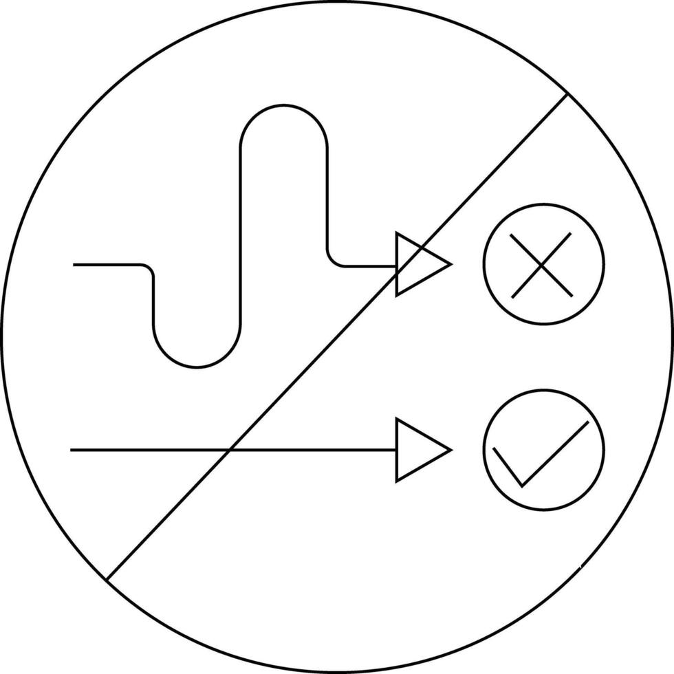 sketch of prohibited icon and wrong way and right way icon vector