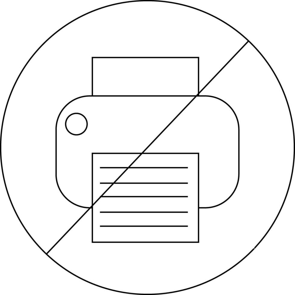 sketch of prohibited icon and printing machine icon vector