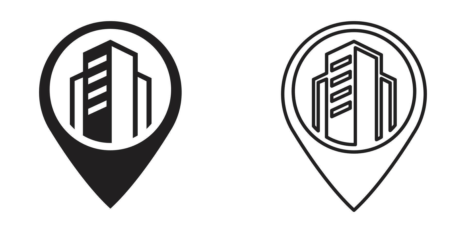 design silhouette of building with map icon vector