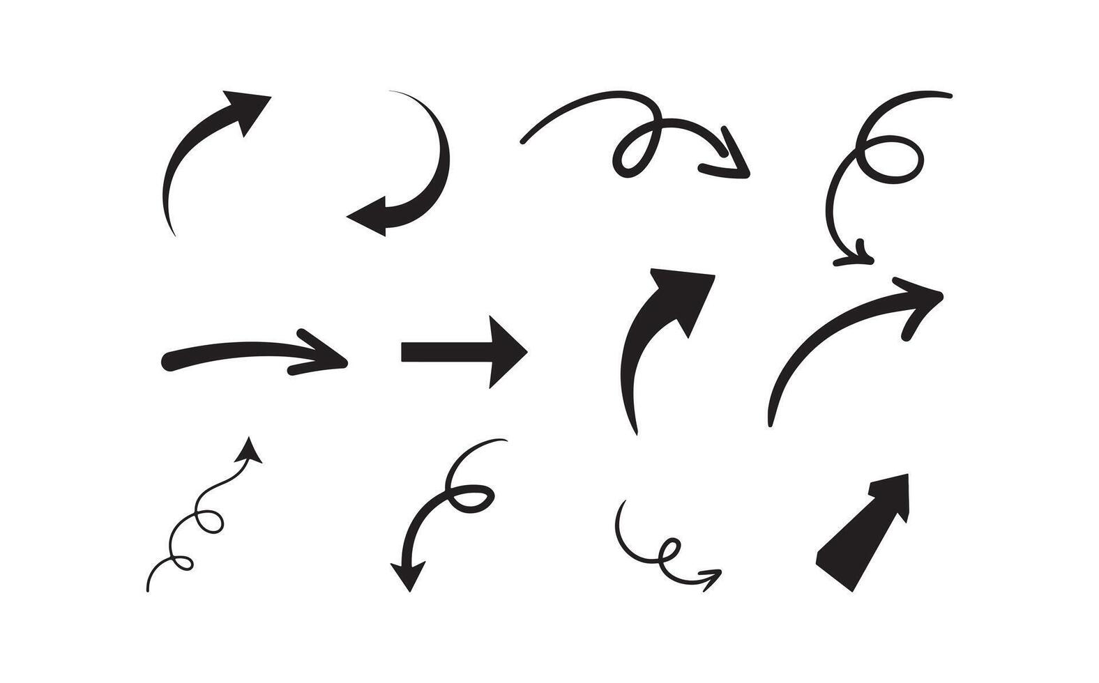 Hand drawn doodle arrow collection in different styles perfect for design projects, infographics, presentations, and creative direction themes vector