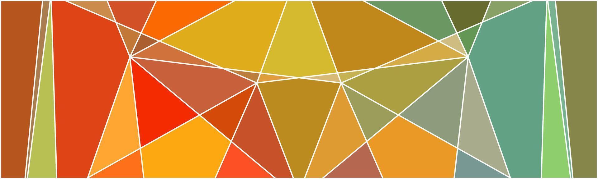 Colorful abstract polygon pattern with geometric shapes in warm and cool tones. vector