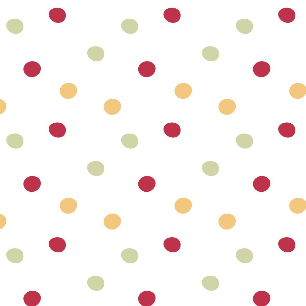 Playful seamless pattern with colorful dots in pastel and warm tones for textile and wrapping design vector