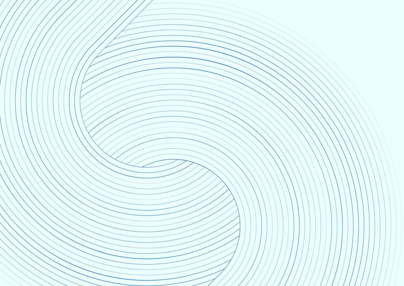 Blue linear circles abstract geometric tech background vector