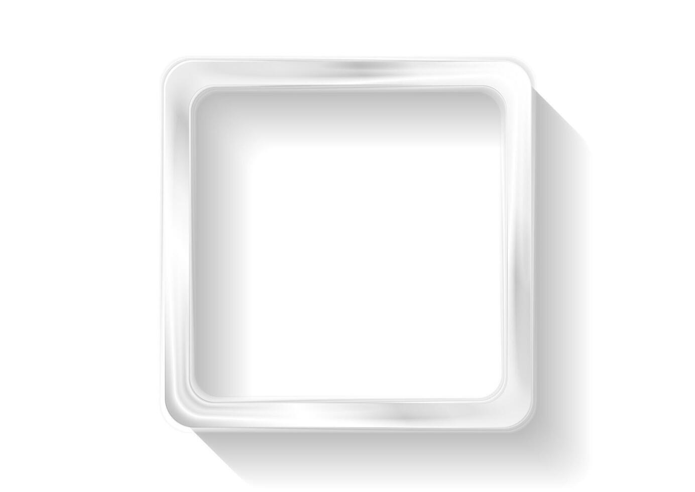 Light grey metallic blank square frame abstract geometric design vector