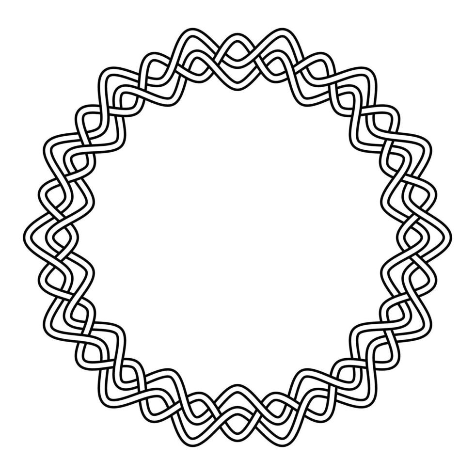 Celtic knot circle frame, ornamental loop border, design vector
