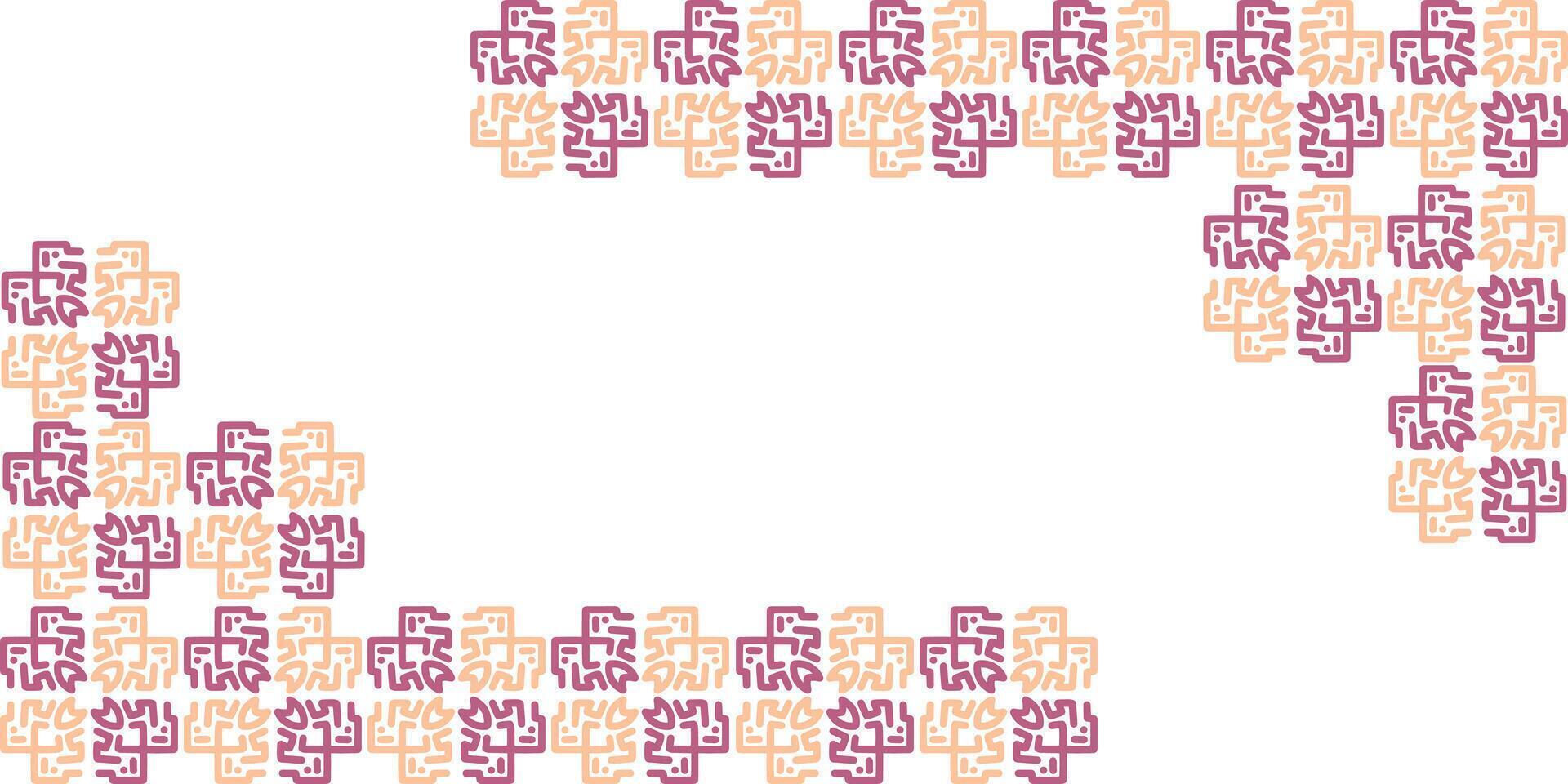 Asymmetrical Abstract Pattern with Corner Elements vector