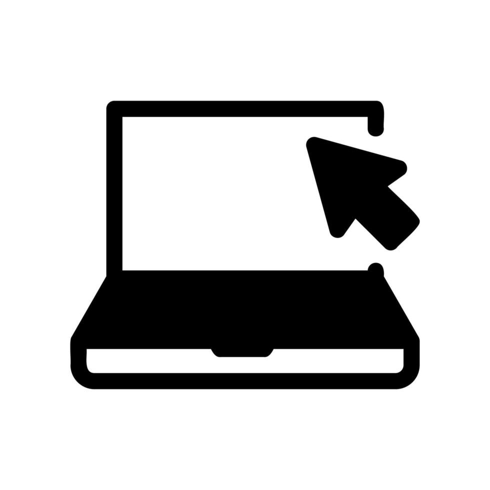 Laptop Computer Icon with a Mouse Pointer on the Screen vector