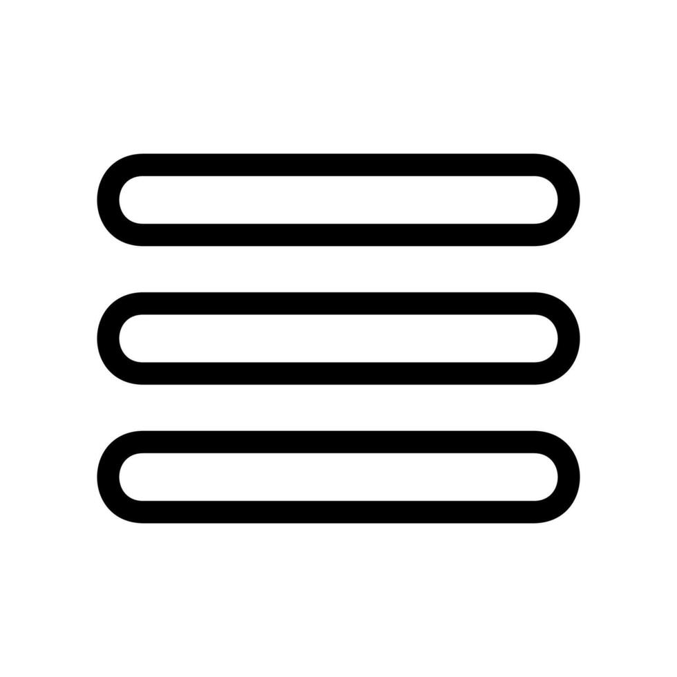 Minimalist Hamburger Menu Icon for Website and App Navigation vector