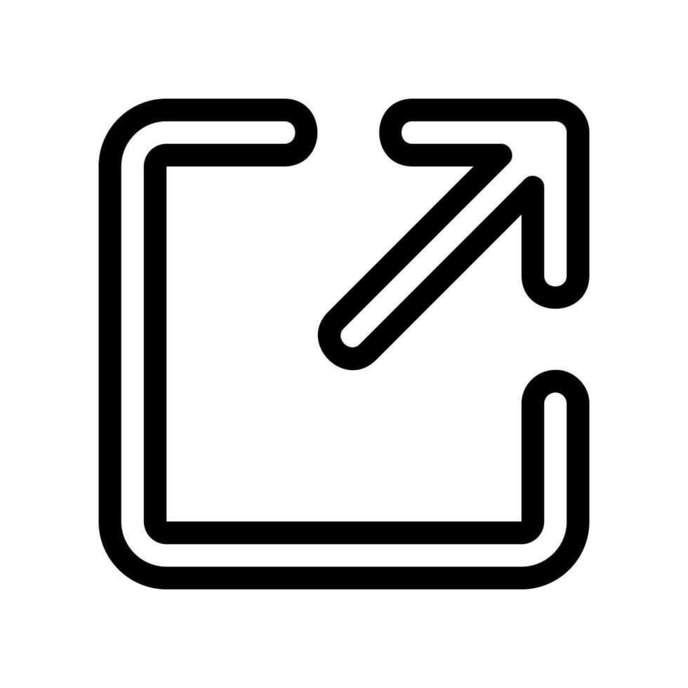Share Icon with an Arrow Exiting a Square for Exporting or Linking vector