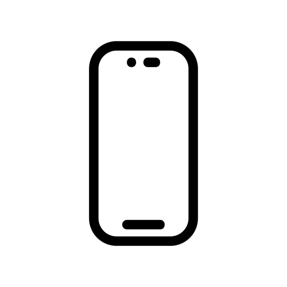 Minimalist Outline of a Modern Smartphone with a Front-Facing Camera Notch vector