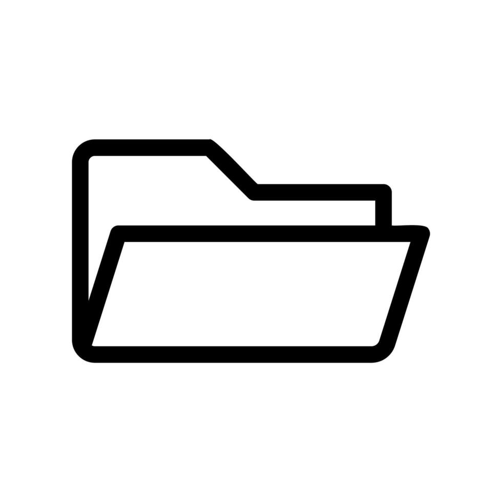 Simple Black Outline of an Open File Folder for Document Organization vector