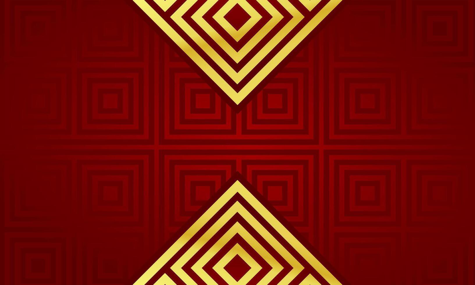 Red and gold geometric pattern background vector