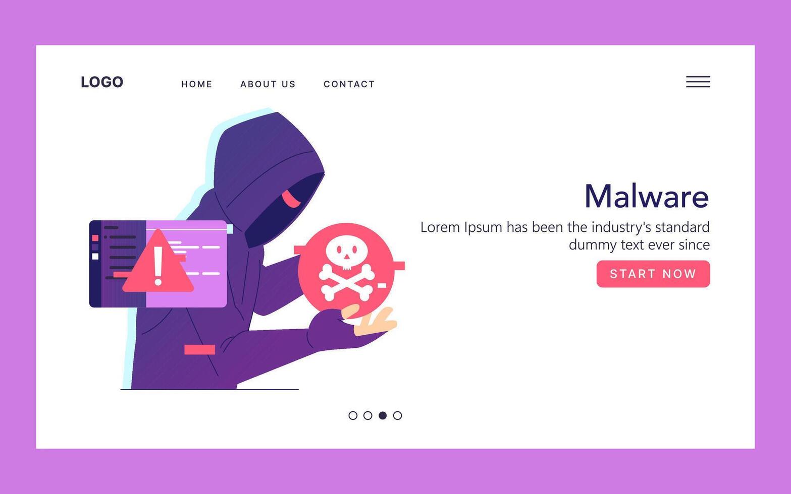 Hacker Unleashes Malware in Illustration vector