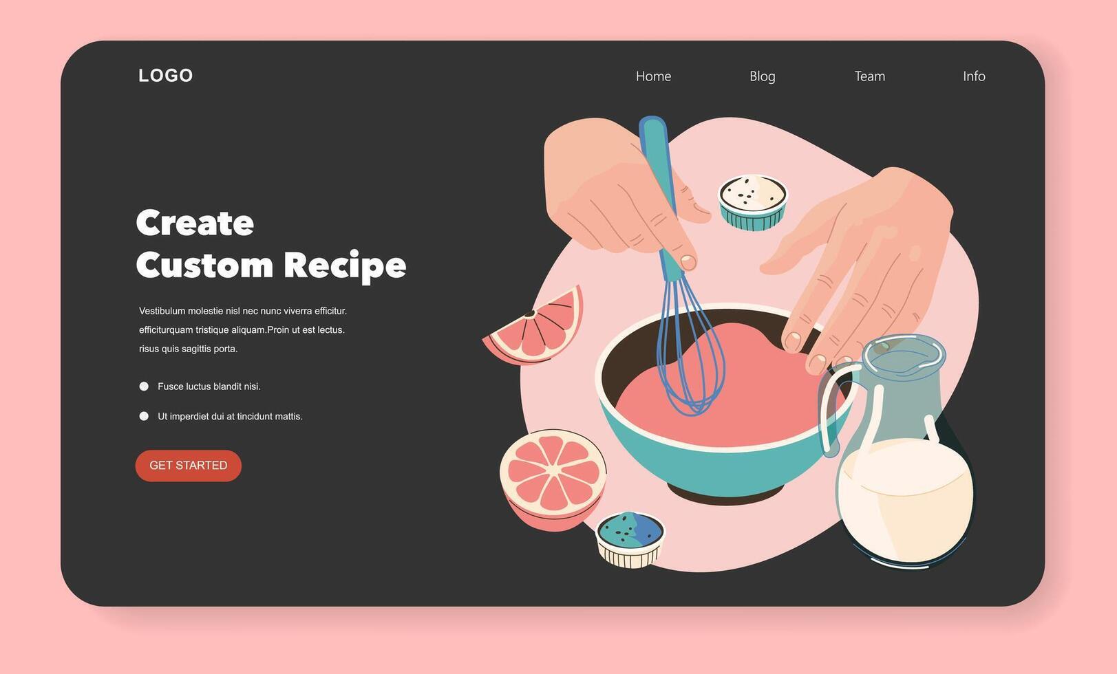 Hands mixing ingredients for custom recipe vector