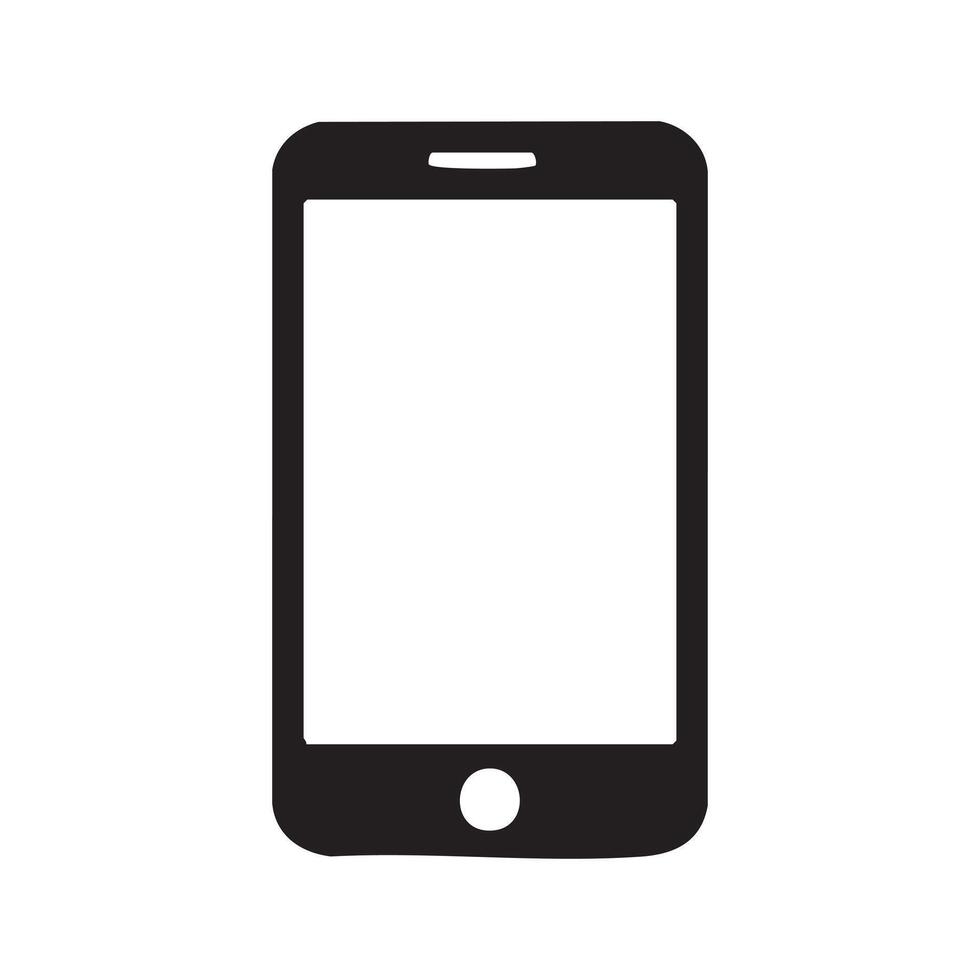 Simple Silhouette of a Smartphone Device with Rounded Edges and Minimalist Design, Ideal for Technology Concepts vector