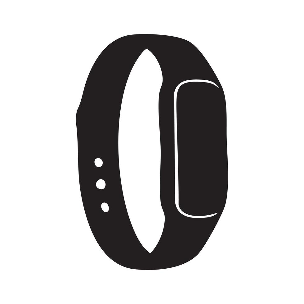 Sleek Black Fitness Tracker Minimalist Design High Tech Wearable Device for Health Monitoring and Exercise Tracking vector