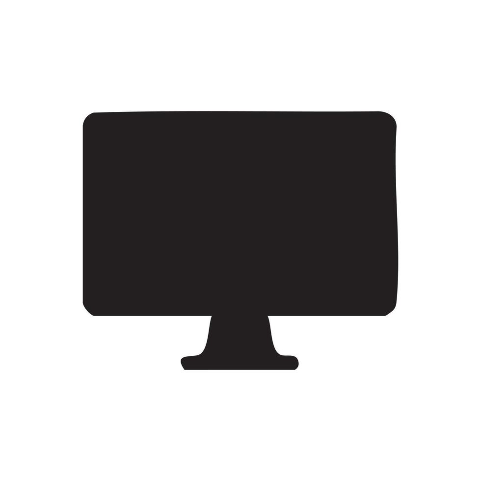 Sleek Silhouette of a Modern Computer Monitor Displaying Technology and Design Aesthetics for Digital Use and Visual Presentations vector