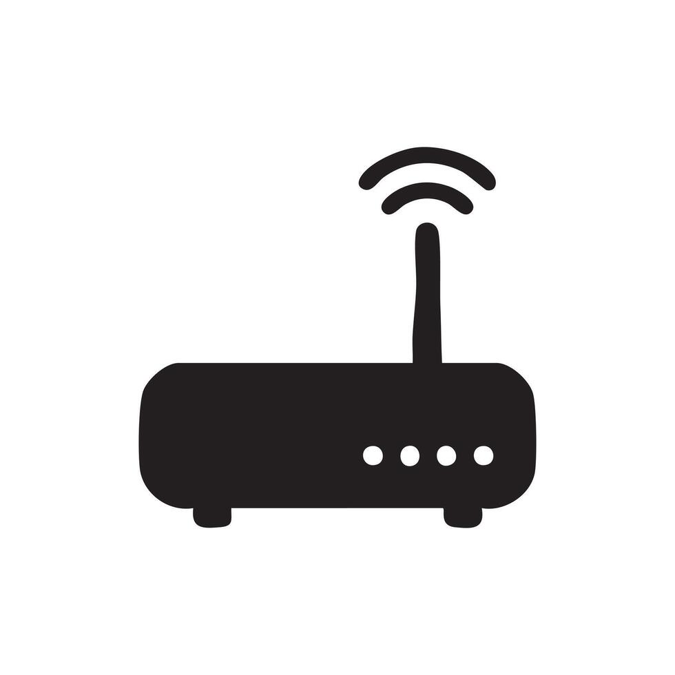 Modern Black Wireless Router Silhouette Connecting People Seamlessly in a Digitally Driven World for Enhanced Network Experiences vector