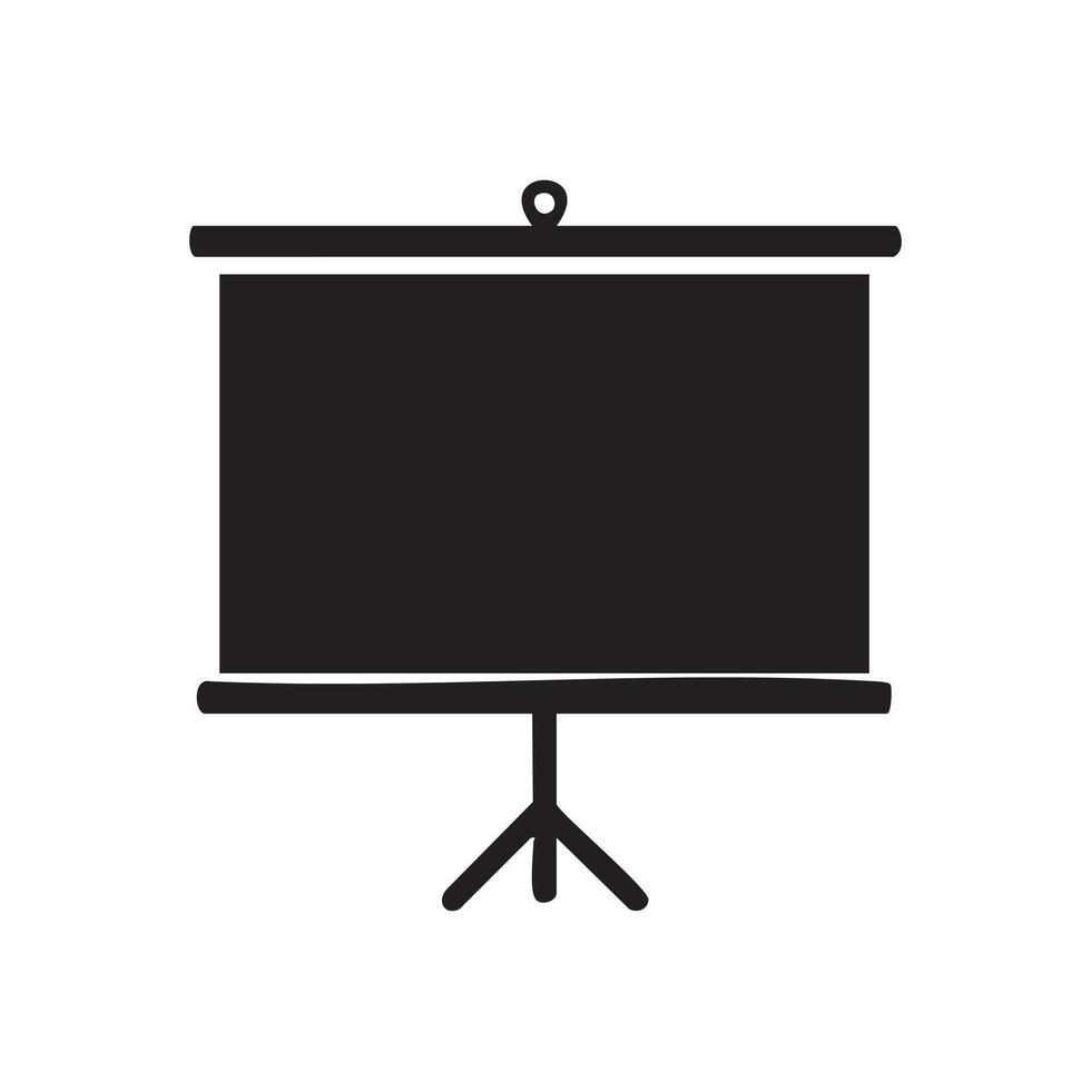 Presentation Screen Icon Simple Visual Aid for Explaining Concepts Stand Alone Projector for Displays and Meetings Signage Symbol vector